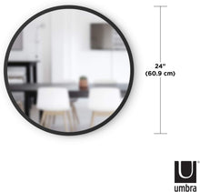 Load image into Gallery viewer, Large 24-Inch Round Mirror with Protective Rubber Frame for High-Traffic Areas