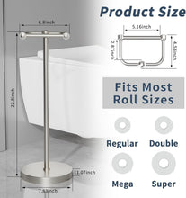 Load image into Gallery viewer, Floor Standing Toilet Paper Holder – Pivoting Stainless Steel with Stable Base