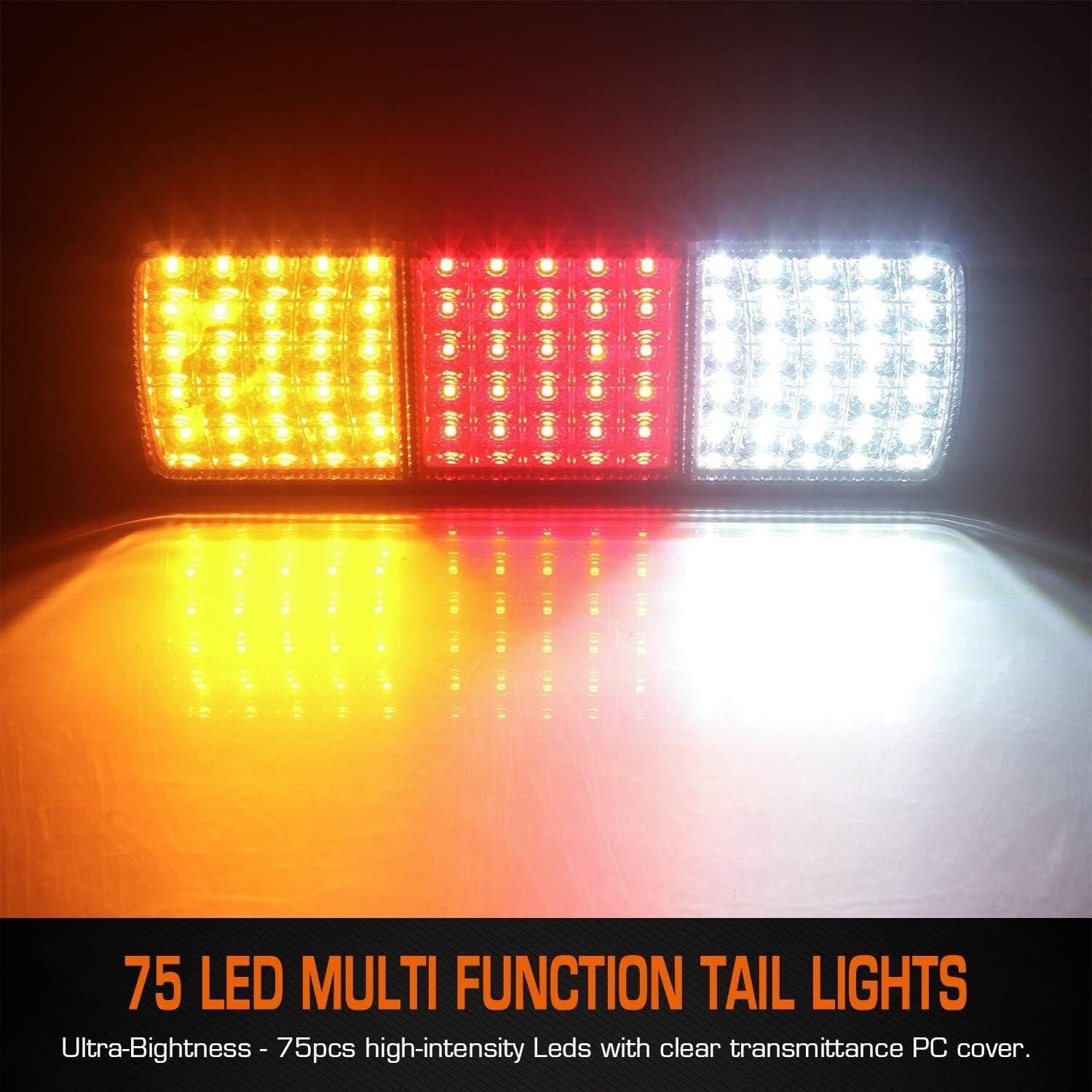 Durable 75 LED Tail Light Bar - Easy Installation, Waterproof for Trucks & Boats
