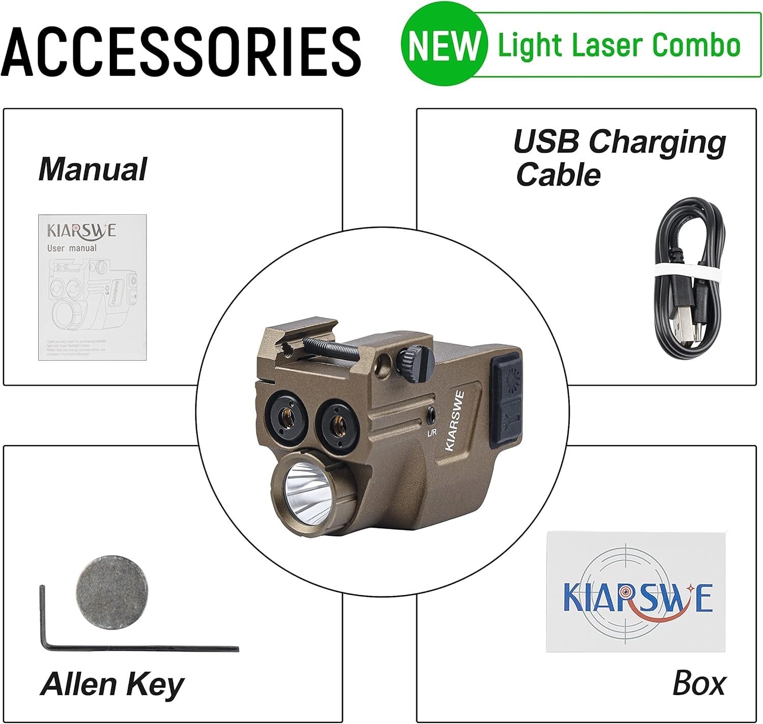 Picatinny-Compatible Red Green Laser Combo for Pistol & Rifle Accessories