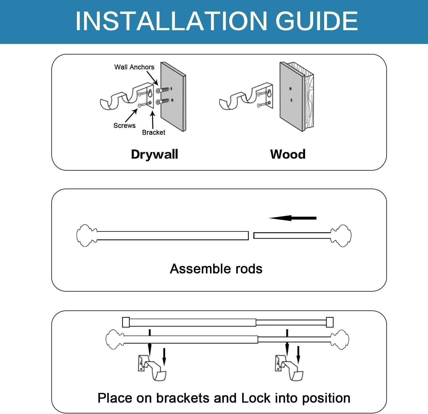Versatile Telescoping Curtain Rod Set for Layered Looks, Adjustable 48-84 inches