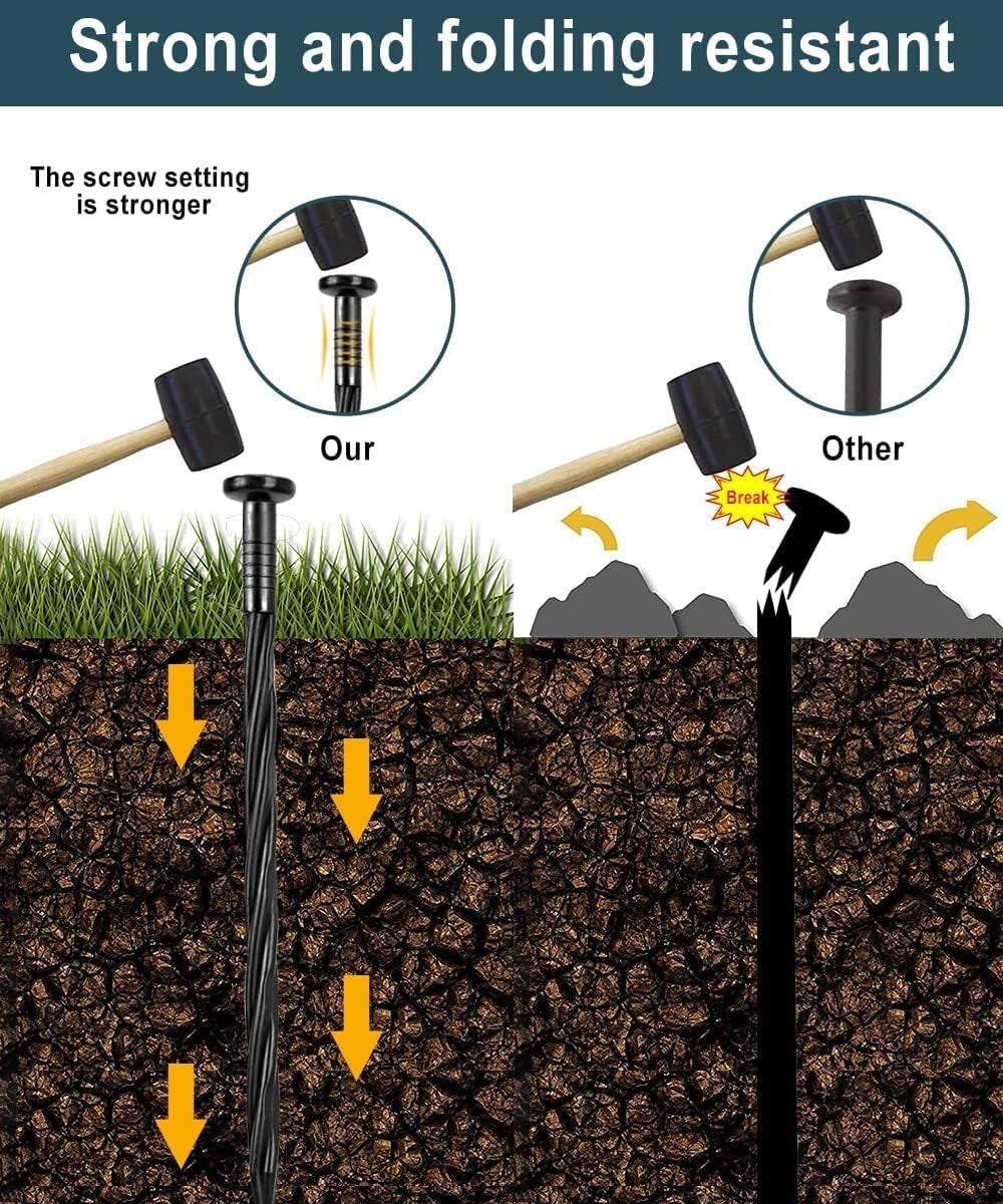 Weather-Resistant 8-Inch Plastic Spiral Stakes for Weed Barrier and Pet Fencing