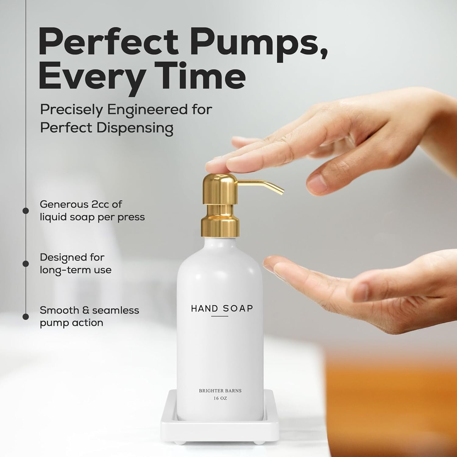 Eco-Friendly Glass Soap Dispenser Set with Ceramic Tray - Modern Kitchen Upgrade