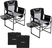 Load image into Gallery viewer, Heavy-Duty X-Large Portable Camping Directors Chair with Side Table &amp; Cup Holder