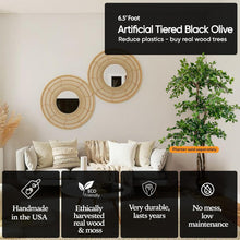 Load image into Gallery viewer, Ethically Sourced Real Wood 3-Tier Olive Tree - 6.5ft Hypoallergenic Decor