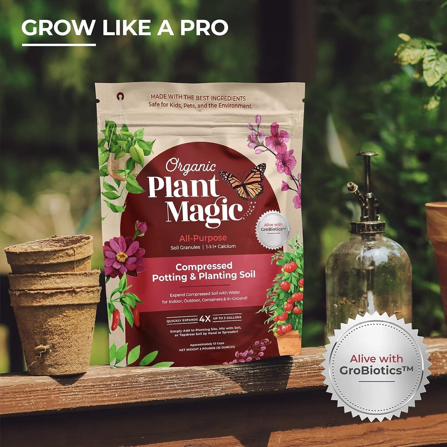 Easy Mix Organic Compressed Soil - Expands to 3 Gallons, Perfect for All Plants