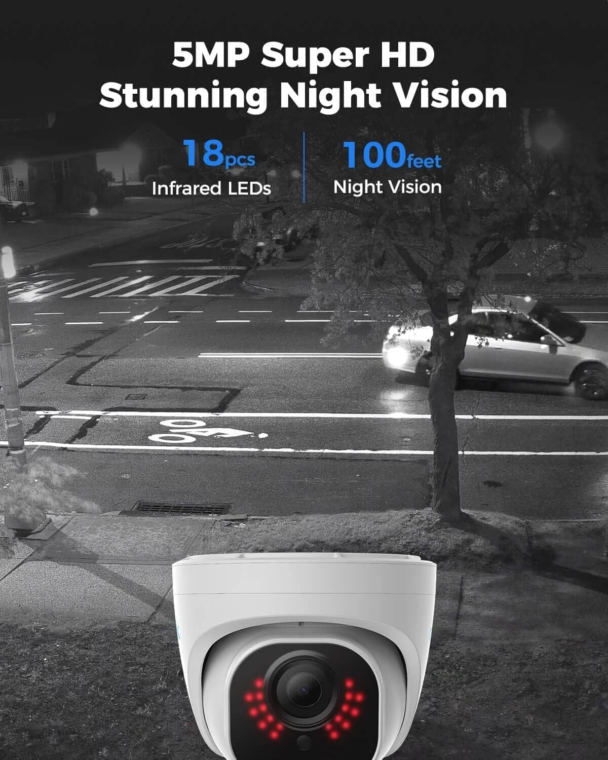 5MP Security Camera System - 24/7 Recording with Smart Detection & Night Vision