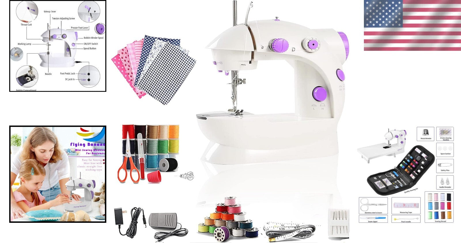 Eco-Friendly Mini Sewing Machine with Foot Pedal - Perfect for DIY Projects
