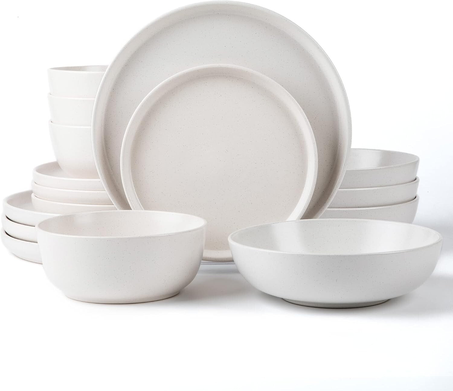 Beautifully Designed 16-PC Round Dinnerware Set - Dishwasher & Microwave Safe