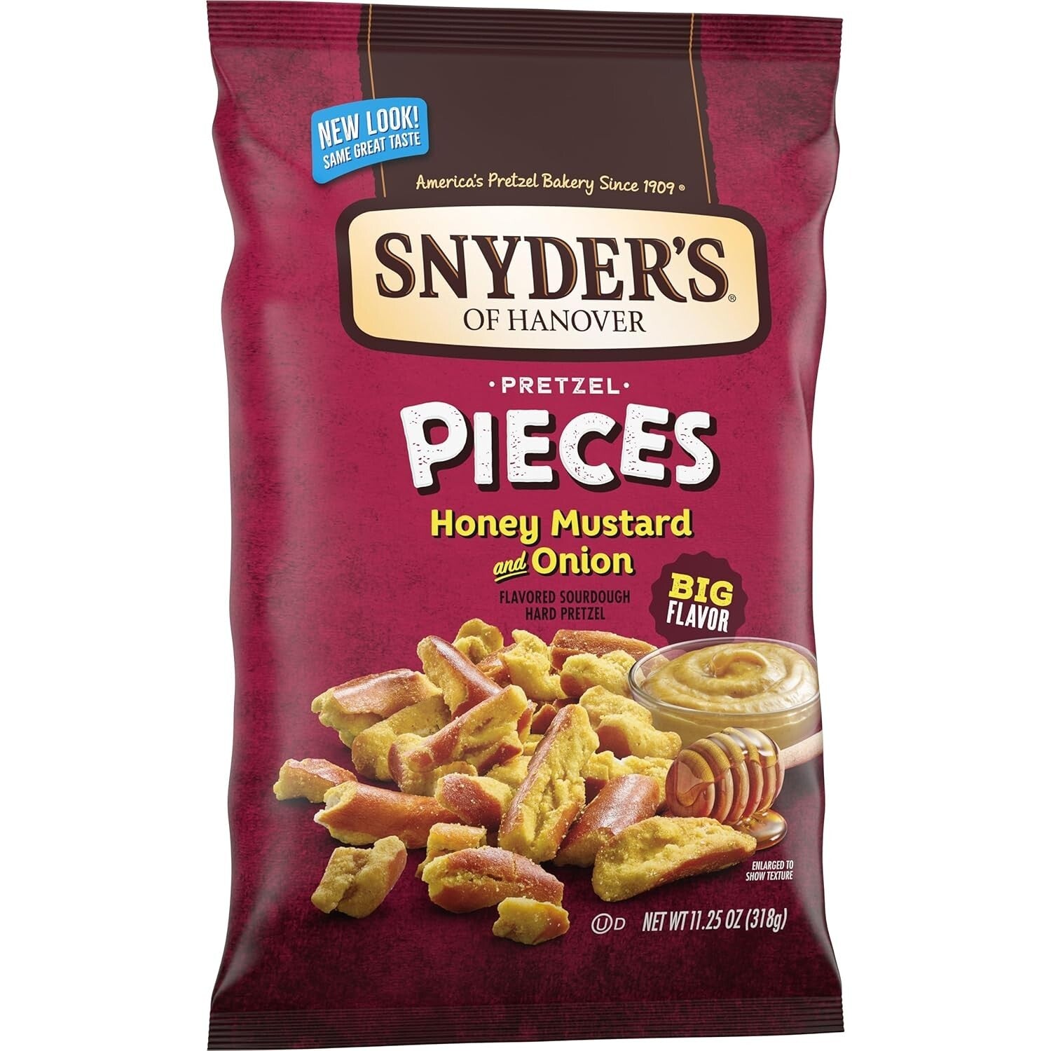 Deliciously Crunchy Honey Mustard & Onion Pretzel Snacks - 12 Bags of 11.25 Oz
