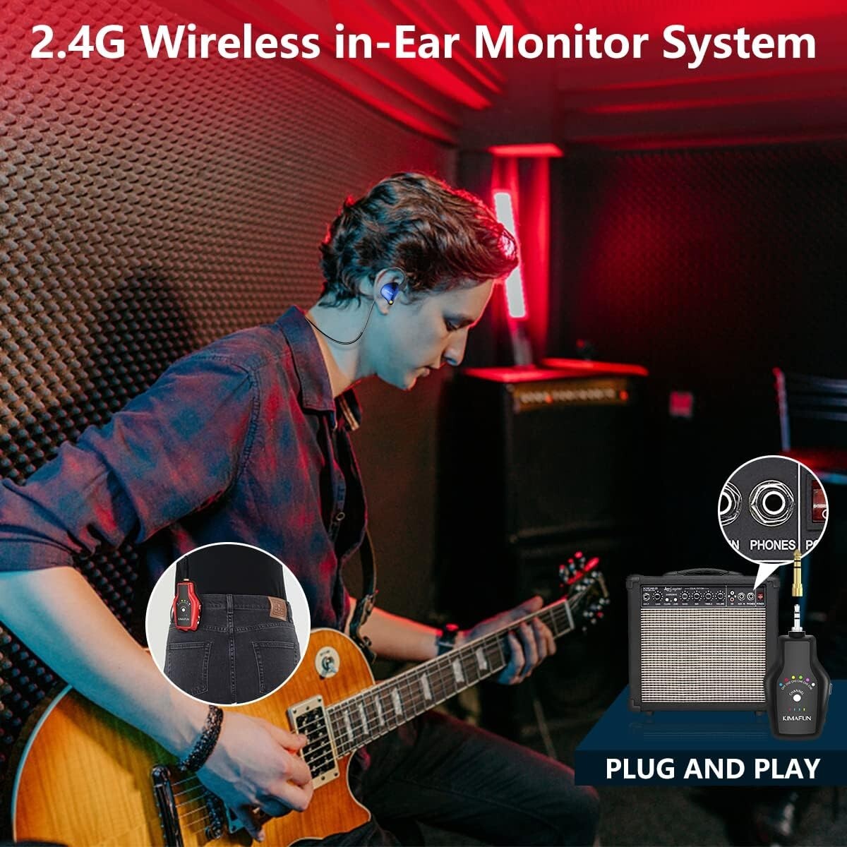 Multi-Channel Wireless In-Ear Monitor System with Noise Isolation & Accessories