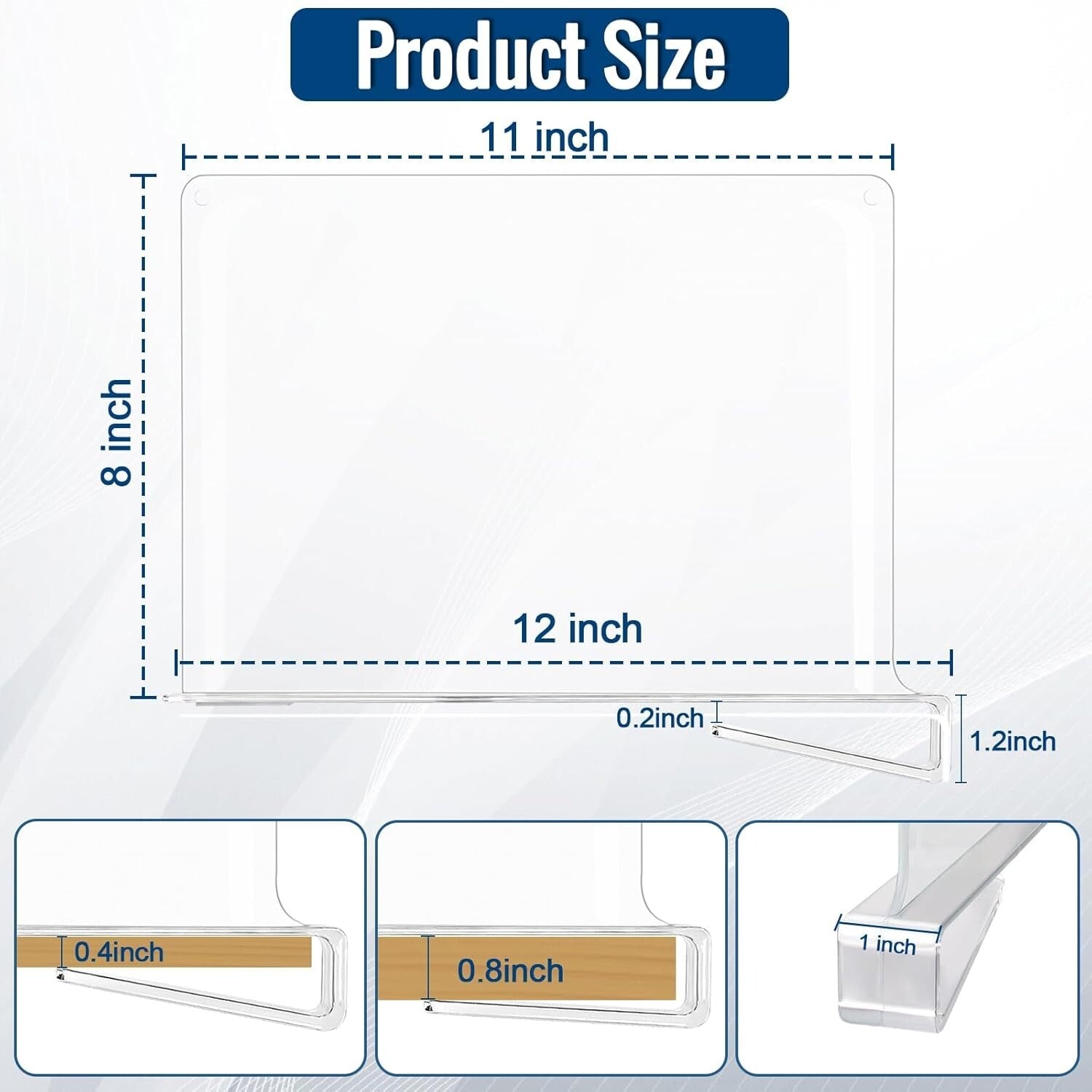 12 Pack Clear Acrylic Shelf Dividers for Stylish Closet and Home Organization