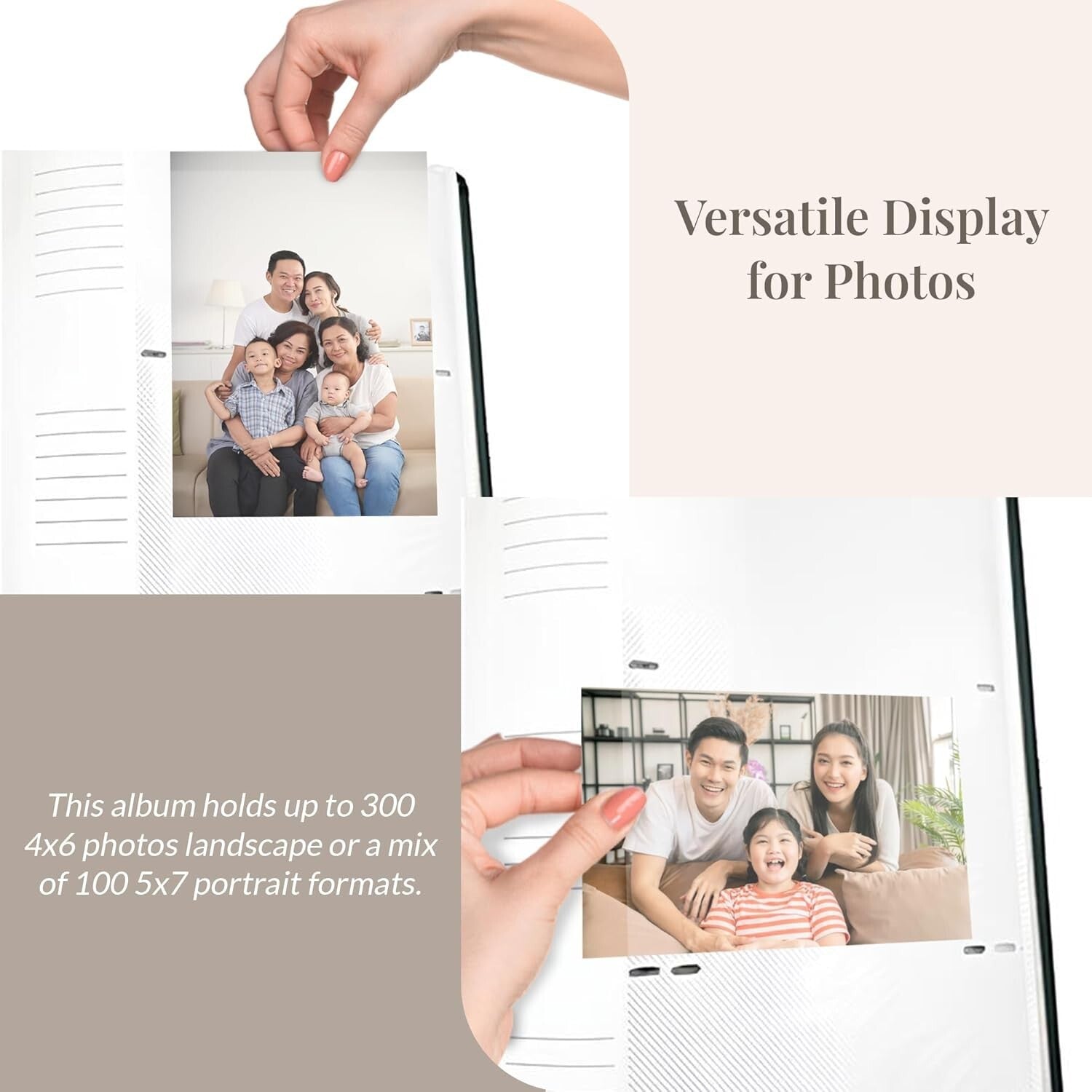 Classic Bonded Leather Photo Albums - 2-Pack, 9.5x13 Inches for 300 Photos