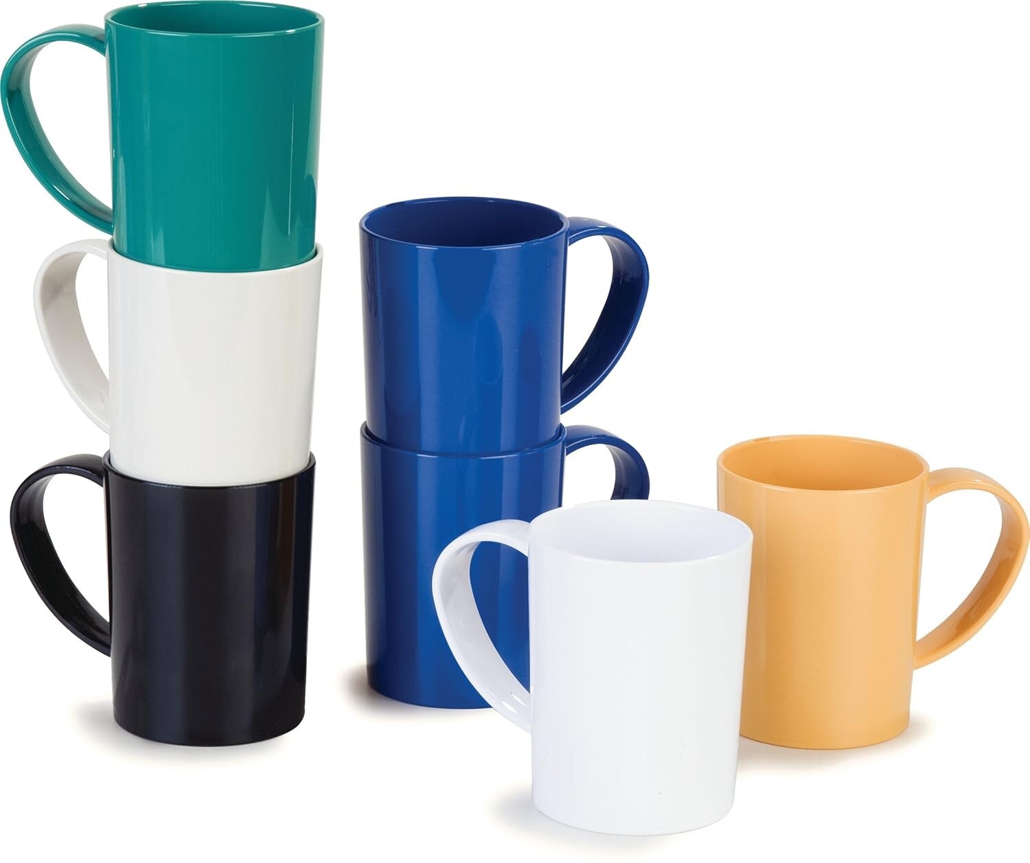 Durable White Tritan Coffee Mug, 8 oz with Easy Grip Handle - Home Essential