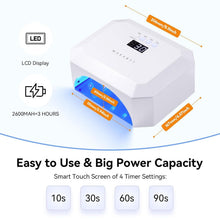 Load image into Gallery viewer, All-in-One Cordless UV LED Nail Curing Lamp with Auto Sensor &amp; Detachable Base