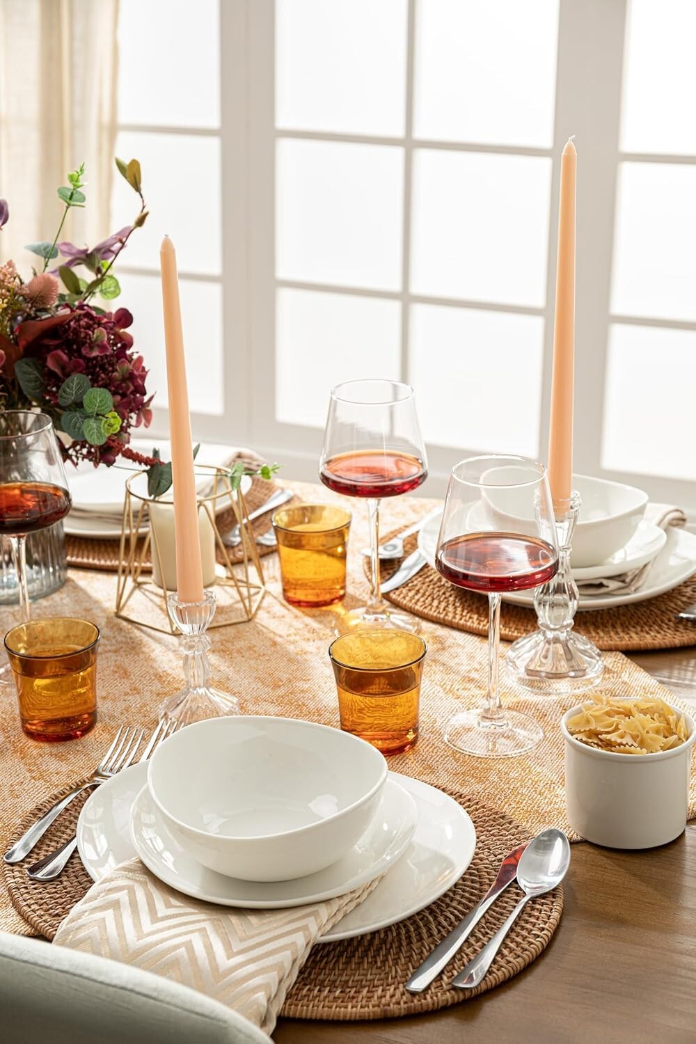 Elegant 6-Piece Porcelain Bowls, 18 oz - Microwave & Dishwasher Safe