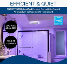 Load image into Gallery viewer, 24 Color Selectable LED Bathroom Exhaust Fan - Silent 110 CFM with Bluetooth App