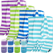 Load image into Gallery viewer, Compact &amp; Lightweight 4-Pack Microfiber Travel Towels - Quick Dry and Soft