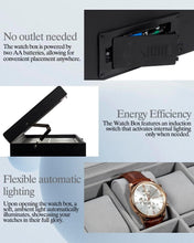 Load image into Gallery viewer, Premium 12-Slot Watch &amp; Jewelry Organizer with Soft Interior &amp; Tabletop Design