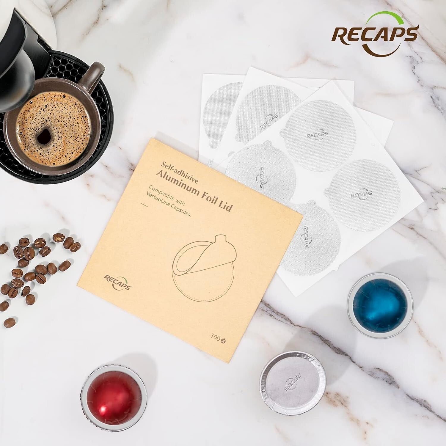 Strong Adhesive Aluminum Foil Lids for Reusable Nespresso Vertuo Coffee Pods