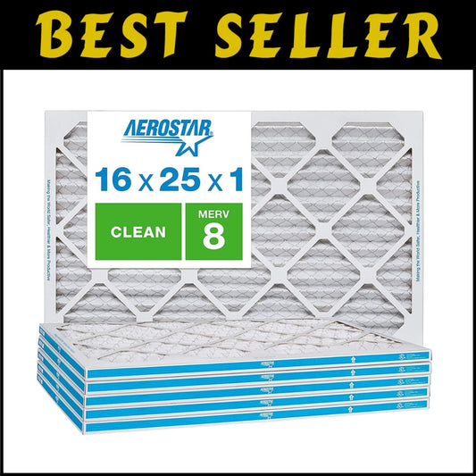High Efficiency 6-Count HVAC Pleated Filters - Lint, Dust & Allergy Defense