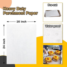 Load image into Gallery viewer, 16x24 Inches Unbleached Parchment Paper – 500 Count Multi-Use Cooking Sheets