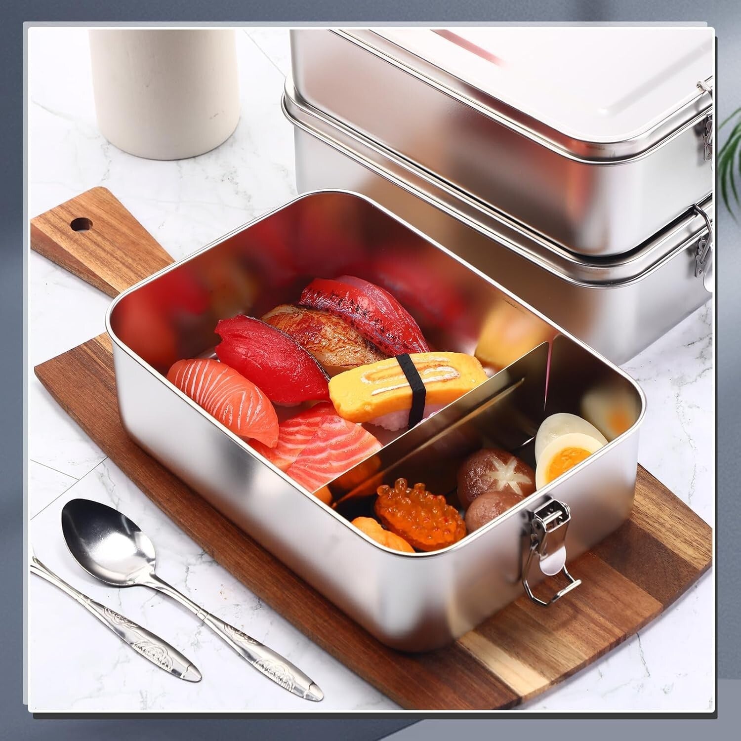 Durable 4-Pcs Leak-Proof Stainless Steel Lunch Set - Perfect for Work & Picnics