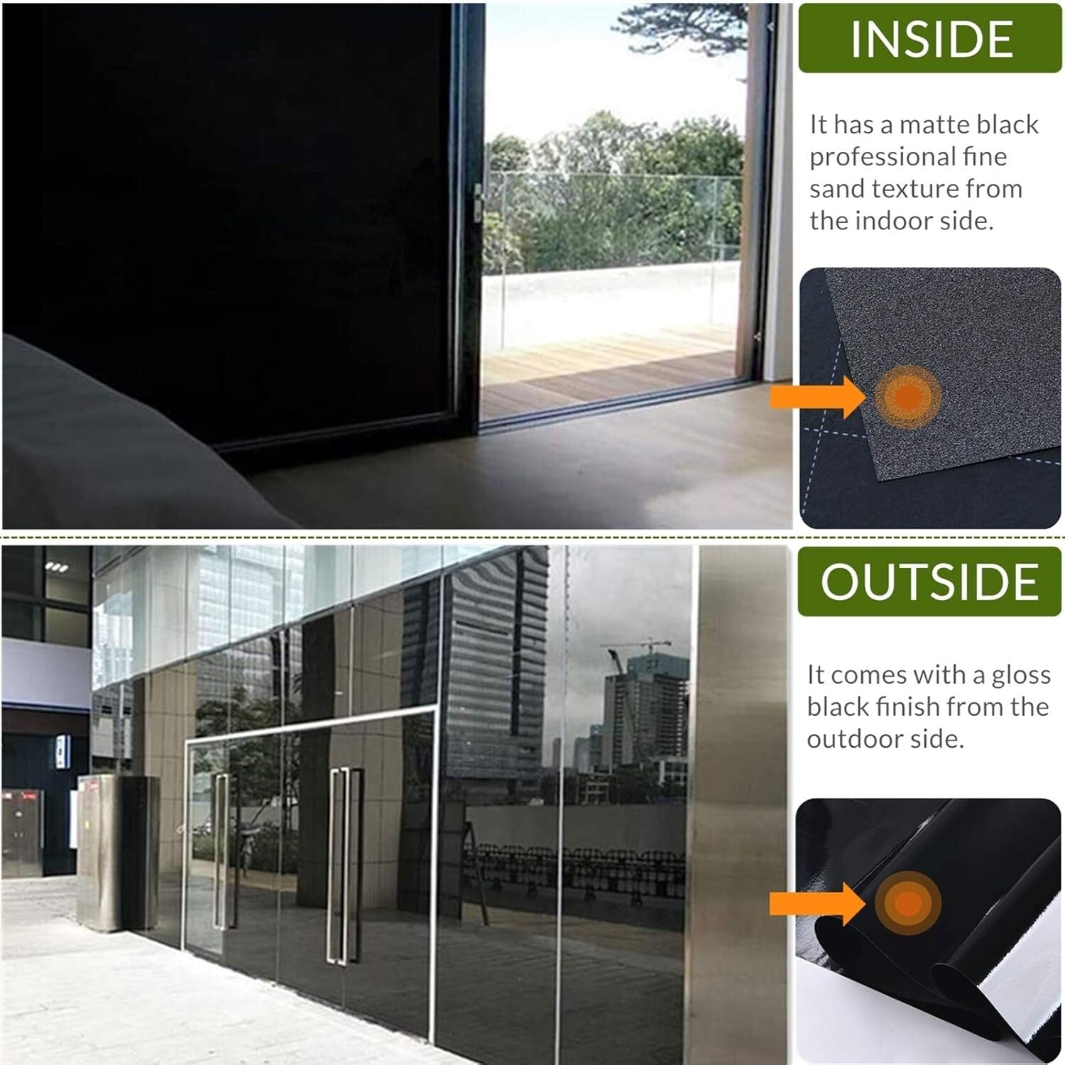 Static Cling Blackout Window Film - 100% Light Blocking Privacy Tint 29.5x157.4