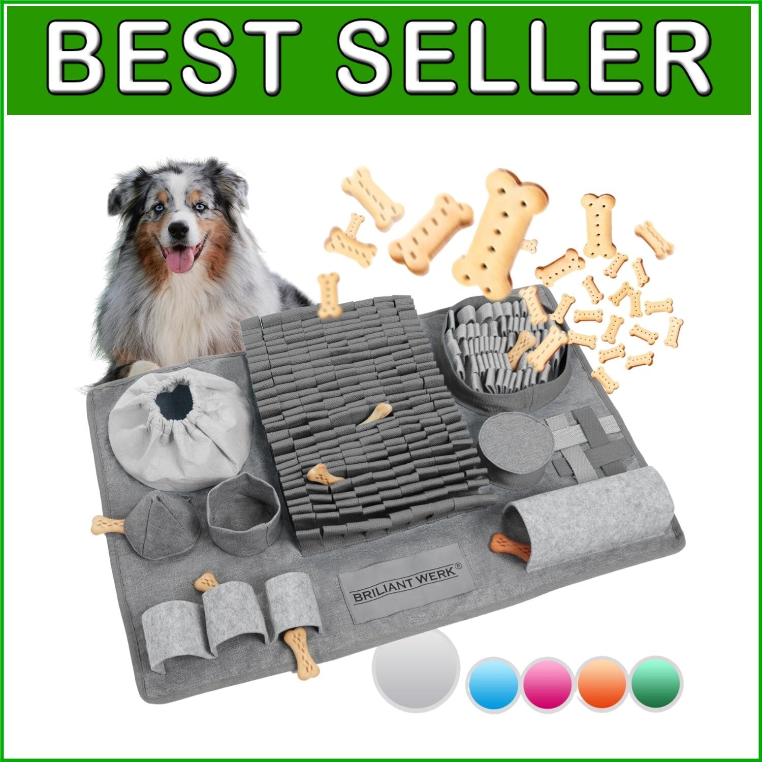 Snuffle Mat for Dogs - Machine Washable with 3 Adjustable Difficulty Levels