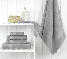 Load image into Gallery viewer, 6-Piece Bath Towel Set: Premium 600 GSM Absorbent Cotton Towels in Light Grey