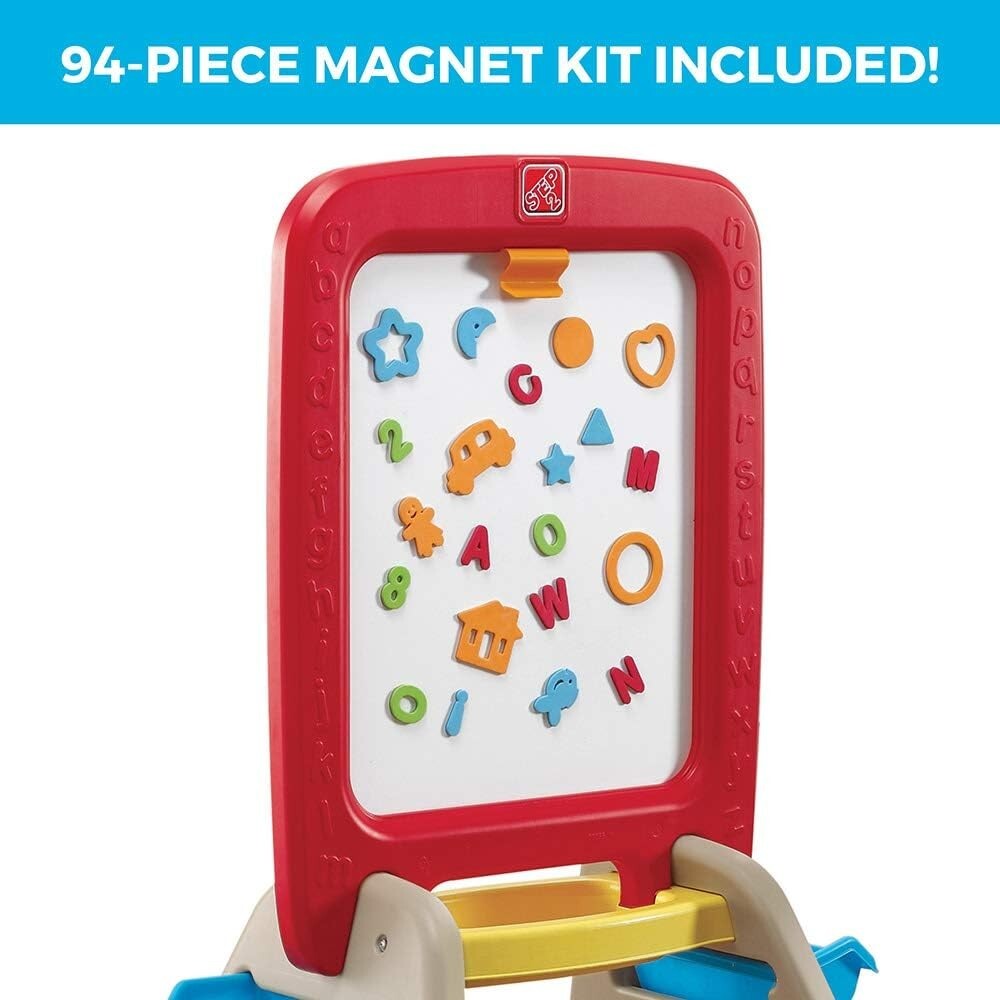 All Around Easel for Two: Durable Kids Activity Table with Chalkboard & Markers