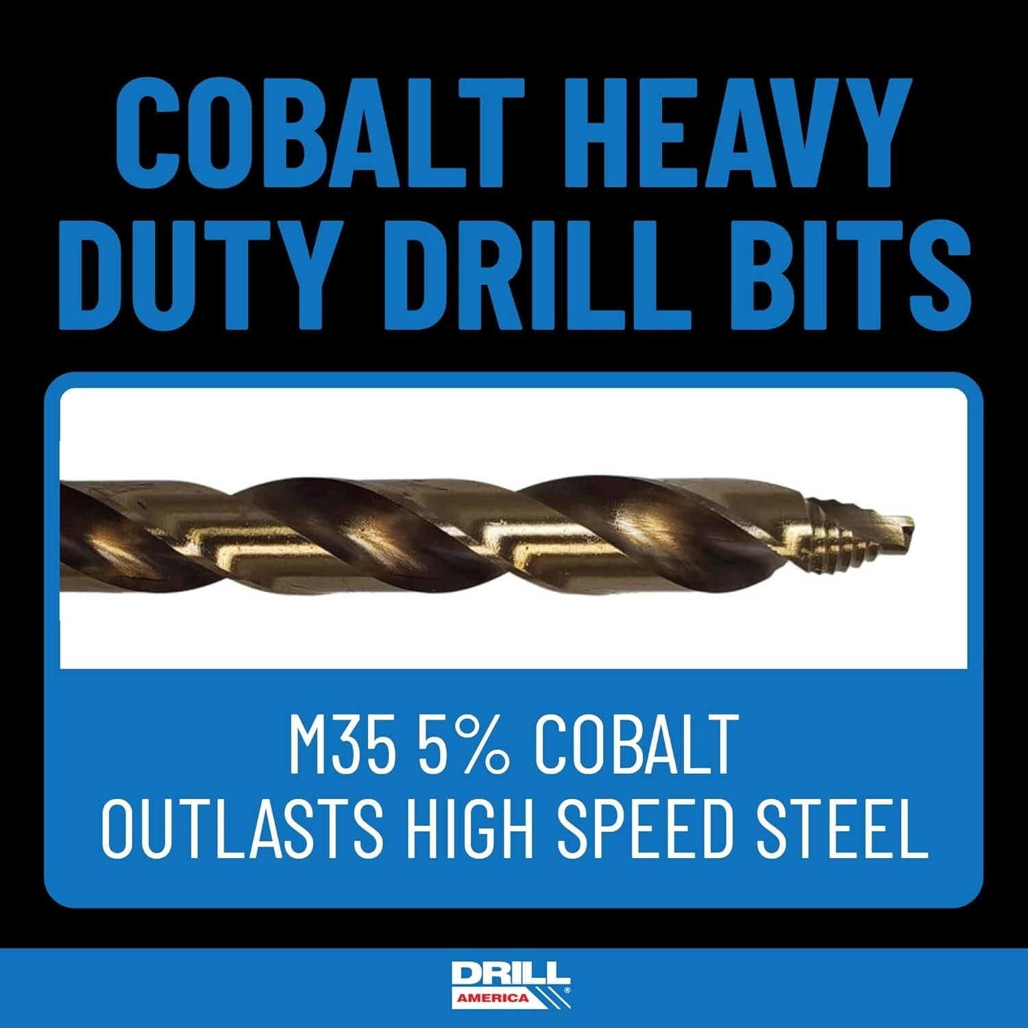 Gold Oxide Cobalt Stepped Point Drill Bits, 29 pcs for Multi-Material Drilling