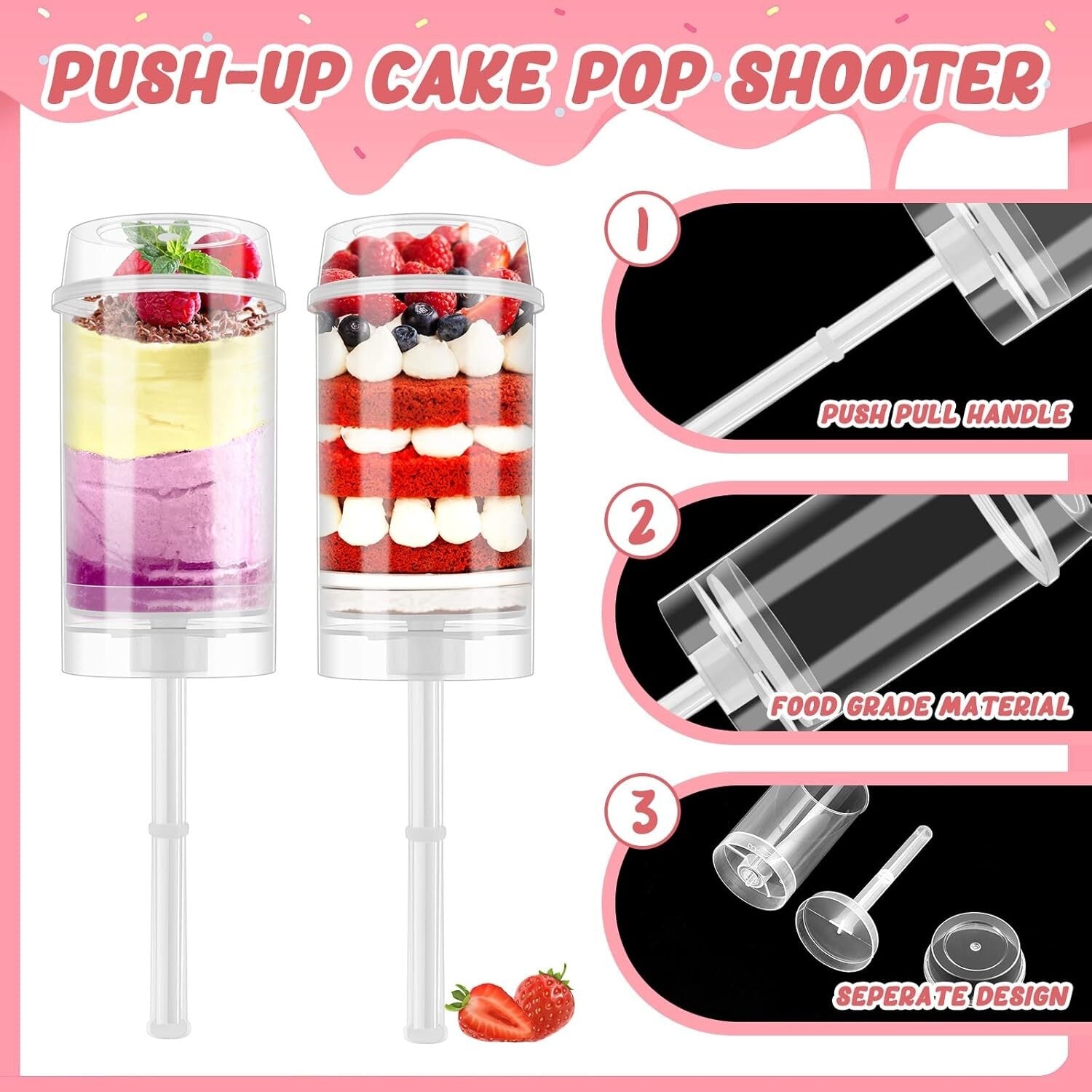Elegant Push Pop Containers: 200-Pc Clear Dessert Shooter Kit for Parties