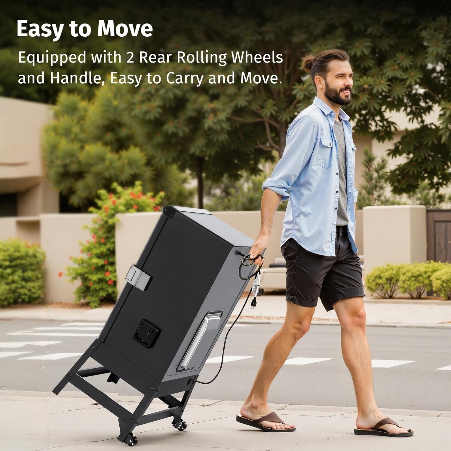 Elegant 30-Inch Electric Smoker with Glass Door & Meat Thermometer - BBQ Delight