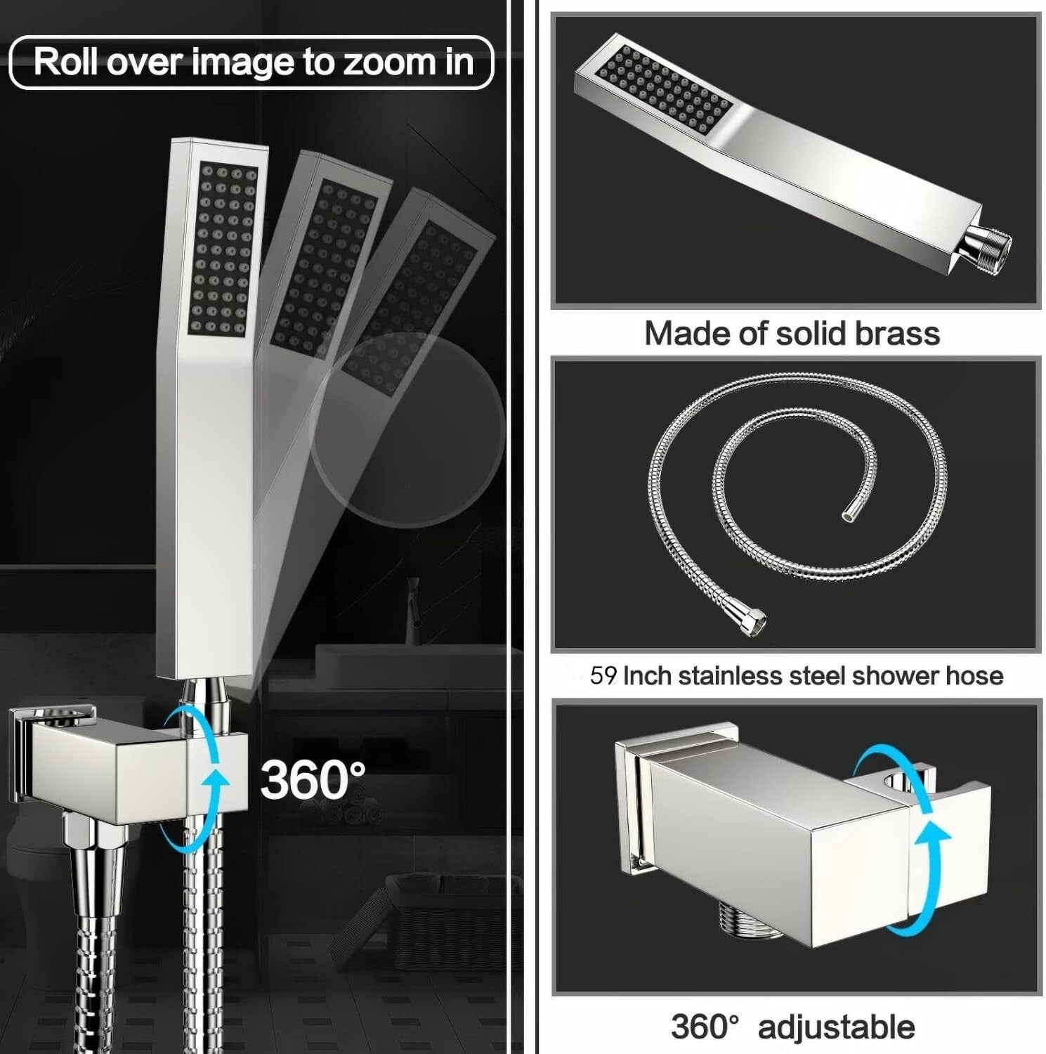 Chrome Wall-Mounted Rain Shower & Tub Spout Set with 10-Inch Head - Easy Install