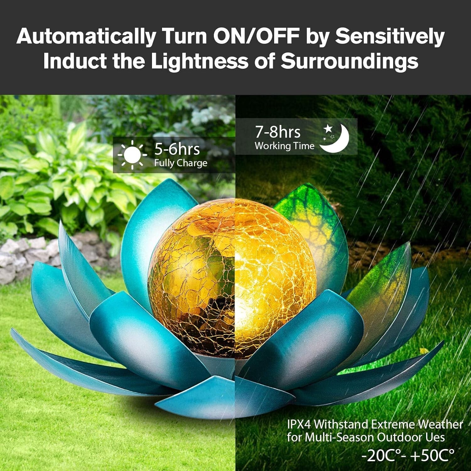 Charming Solar Lotus Garden Lights - 2-Pack Waterproof Tabletop Decoration