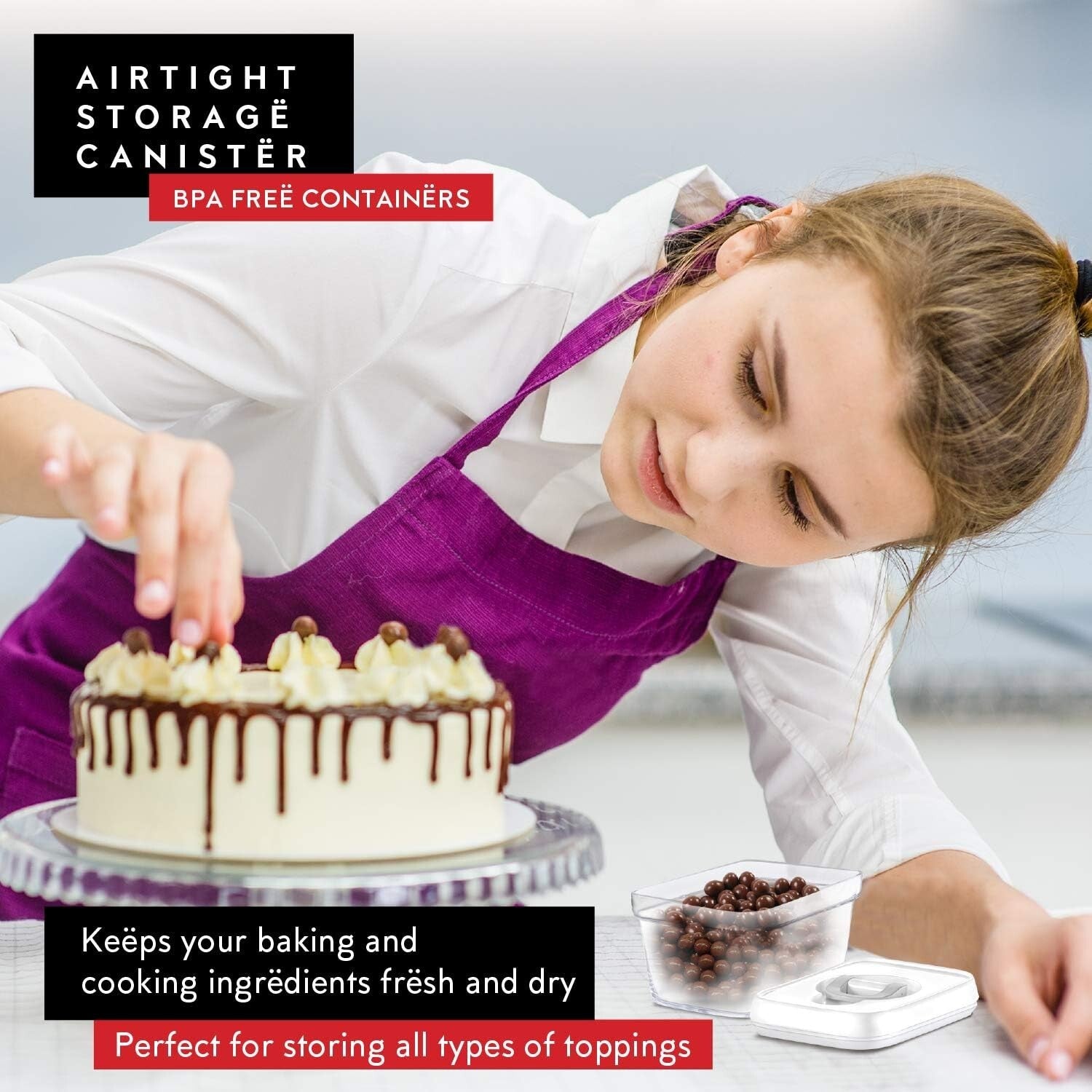 Durable Rectangular Airtight Containers - 6 Clear BPA-Free Kitchen Canisters