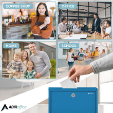 Load image into Gallery viewer, Stylish 3x10 Inch Lockable Suggestion Box - Durable Blue Wall-Mount Design