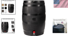 Load image into Gallery viewer, Sleek Black 50-Gallon Eco Rain Barrel for Space-Saving Water Storage