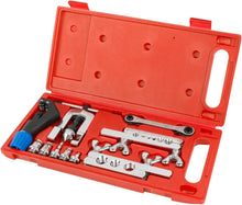 Load image into Gallery viewer, 9 Dies Complete Flaring Swage Tool Kit with Tubing Cutter &amp; Ratchet Wrench