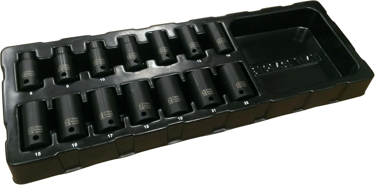 Professional 3/8-Inch Drive Metric Impact Socket Set in Heavy-Duty Case