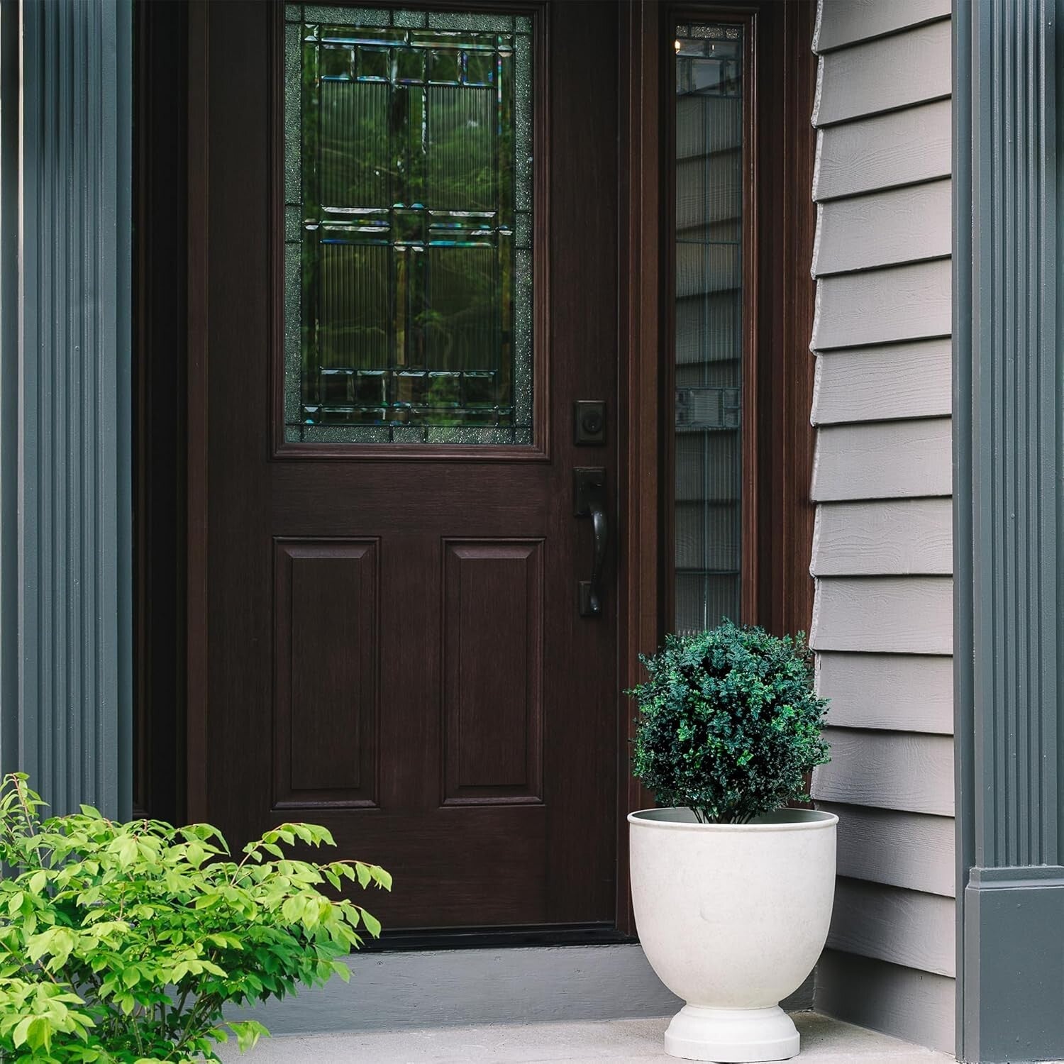 Decorative Pre-Potted Boxwood Topiary Set - 24-Inch Elegance for All Seasons