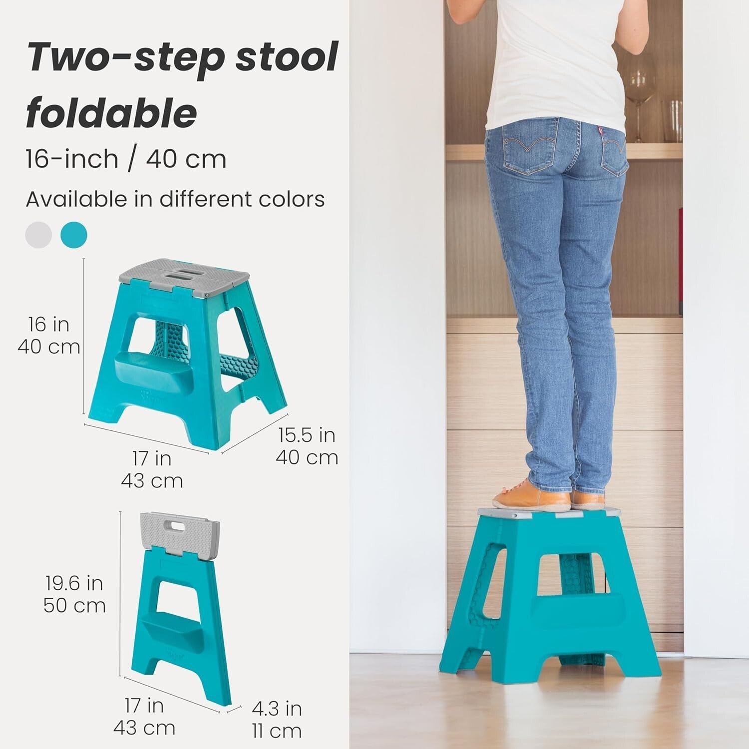 Multifunctional Lightweight Folding Step Stool - Ideal for Kitchen & Bathroom
