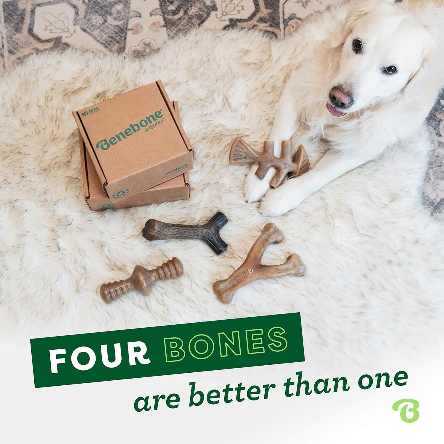 Flavor-Packed Large 4-Pack Dog Chew Toys - Perfect for Active Chewers