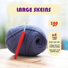 Load image into Gallery viewer, Soft Cotton-Nylon Crochet Yarn for Beginners - 2400 Yards in 24 Colorful Skeins