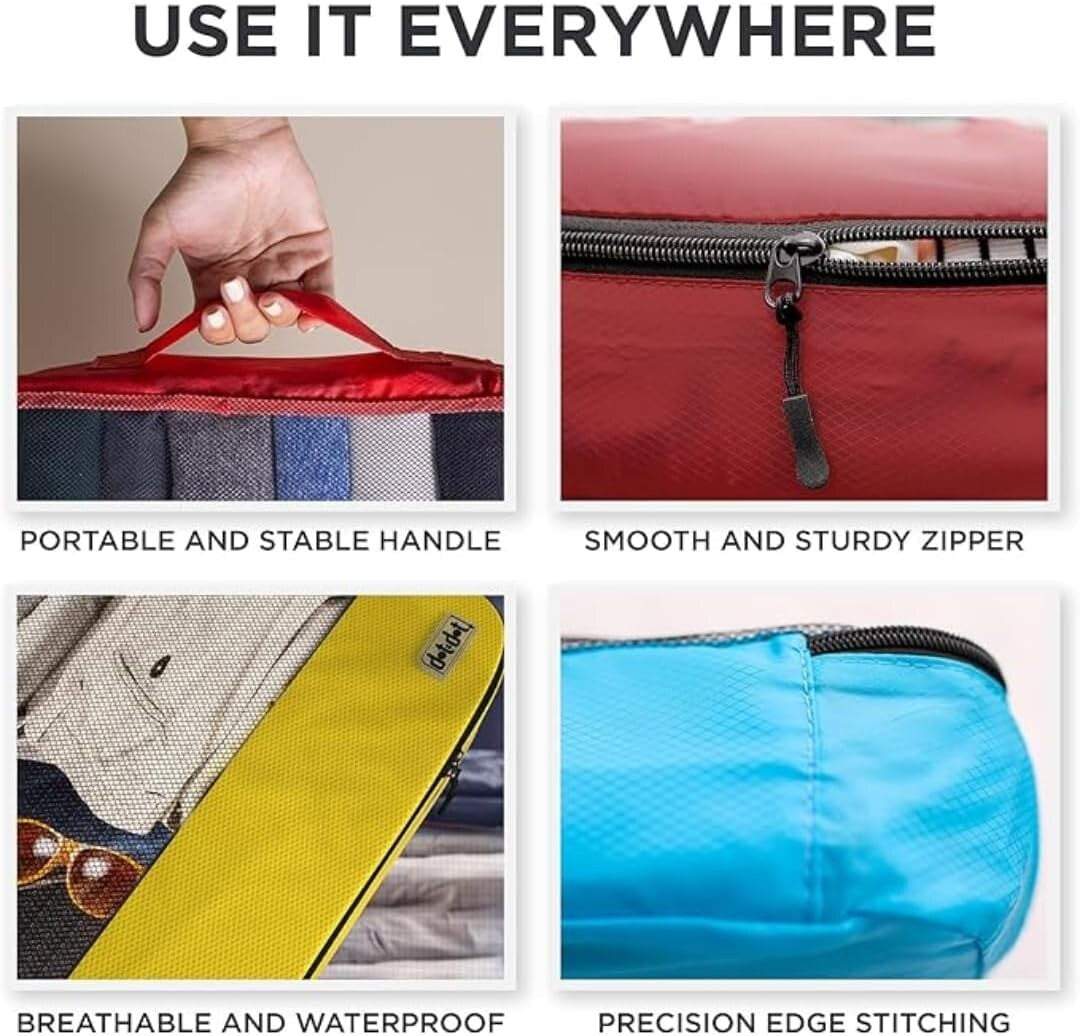 Stylish Blue Packing Cubes - Space-Saving Organizers for Convenient Travel