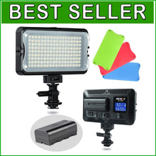 Load image into Gallery viewer, Portable Dimmable LED Video Light Panel for DSLR Cameras with Battery &amp; Charger