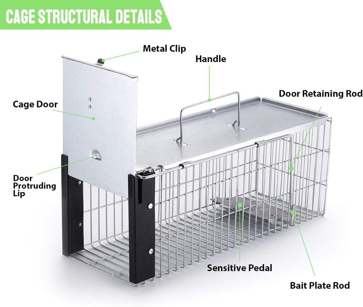 Ultra Sensitive Heavy-Duty Trap for Capturing Squirrels & Small Rodents - 16.3"