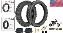 Load image into Gallery viewer, Heavy-Duty 60/100-14 + 80/100-12 Tires &amp; Inner Tubes for Smooth Motocross Rides