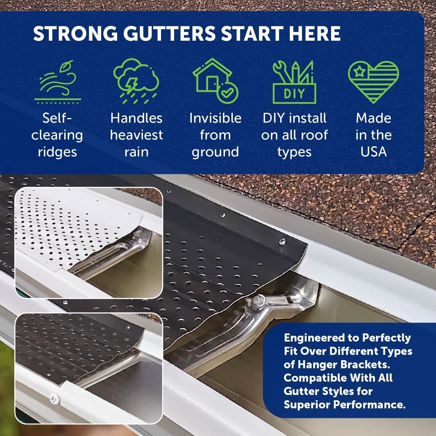 Premium LeafTek Gutter Guards 6" x 100" for Effortless Rain Management in White